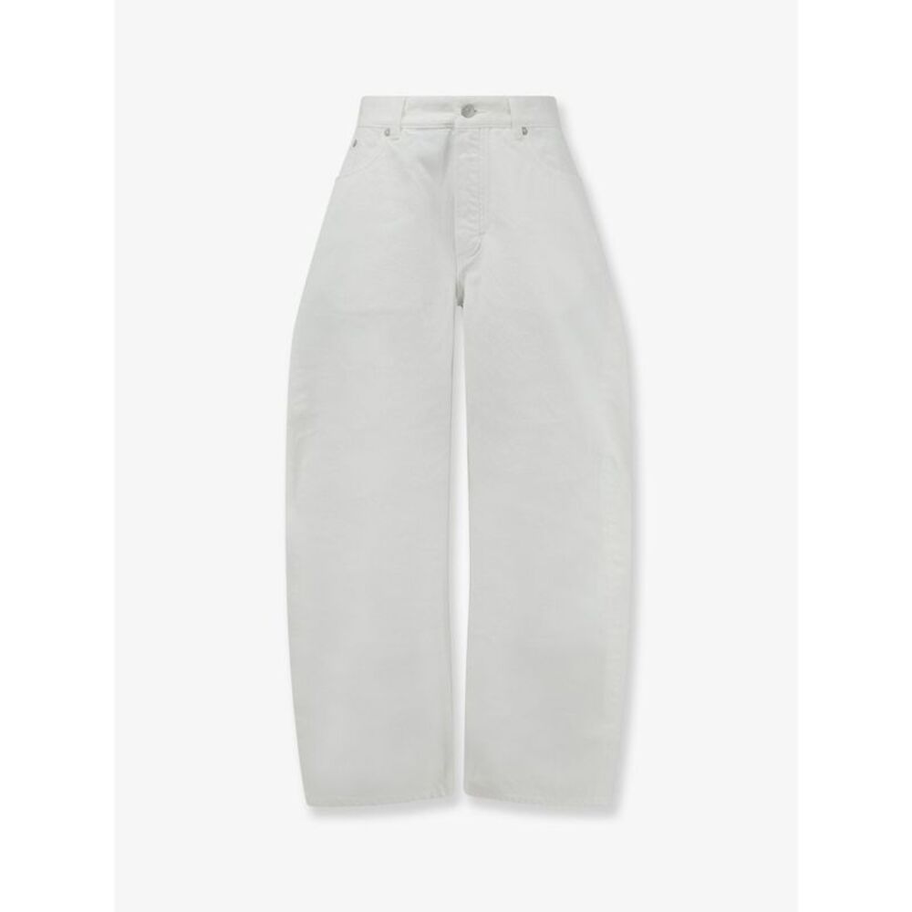 Alaia Women Rodeo White Denim Trousers